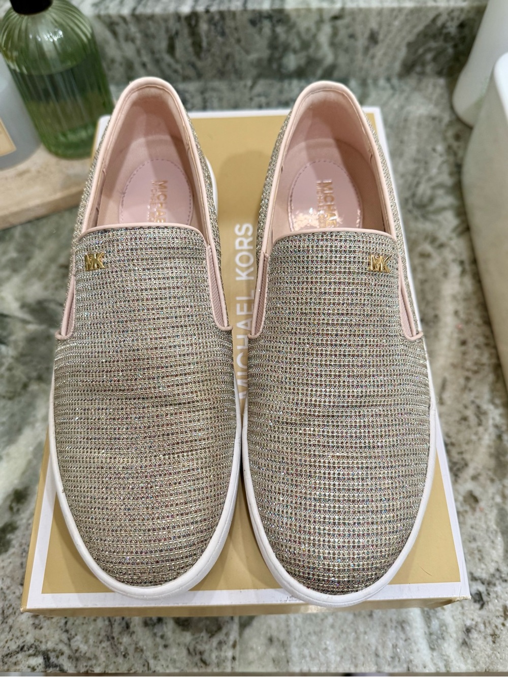 Michael Kors glitter mesh sneakers